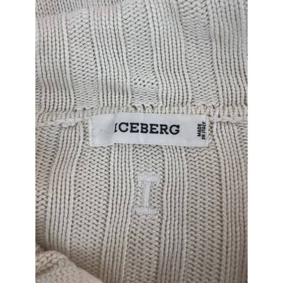 Iceberg Ivory Long Sleeve Zipper Up Silk Blend Sweater Top Made In Italy Size XS - Picture 9 of 11